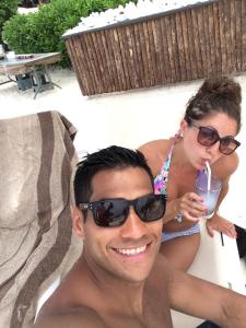 Chillin' with Rob in Mexico…a drink in my hand…typical